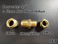 READY STOCK Converter NUTS 2-3 3-4  4-5 Copper Flare Set Nut Aircond Home Car Joint Pipe Cooper Weld