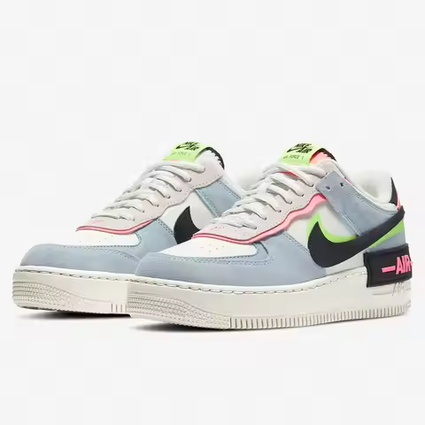 Nike Originals Mens Air Force 1 Shadow AF1 Pink Blue Macaron Casual Shoes CU8591-101