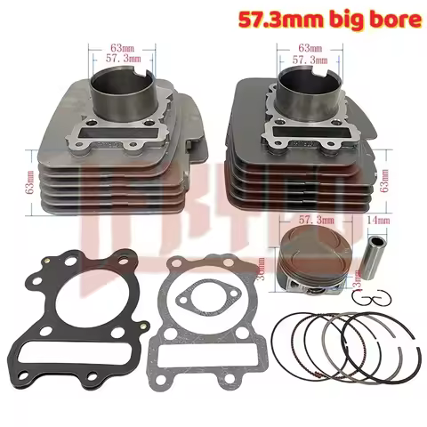 57.3mm Big Bore Cylinder Kit 150cc For Benelli TNT150 TNT150i BJ150‑29A BJ150‑29B 154FMI‑7 Engine Pi