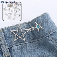 【OMALL】 1Pair Smiling Pentagram Waist Buckle Detachable No-staple No-sew Button Convenient Alloy Buc