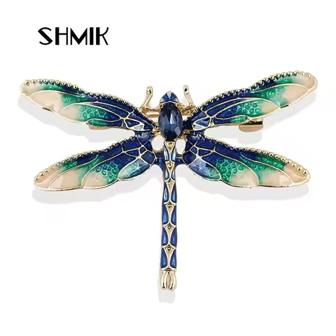 Fashion Crystal Vintage Dragonfly Brooch Large Insect Brooches For Women Pins Wedding Jewelry Access