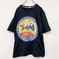 黑色古著布偶短袖印花T卹