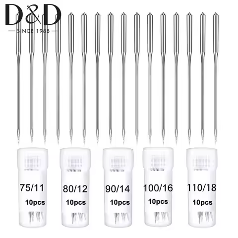 10pcs Sewing Machine Needles Universal Regular Point 75/11 80/12 90/14 100/16 110/18 for Household S