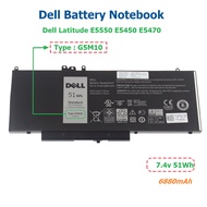 Dell แบตเตอรี่ โน๊ตบุ๊ค Battery Notebook Dell Latitude E5450 E5470 Series G5M10 ของแท้ 100% ส่งฟรี !