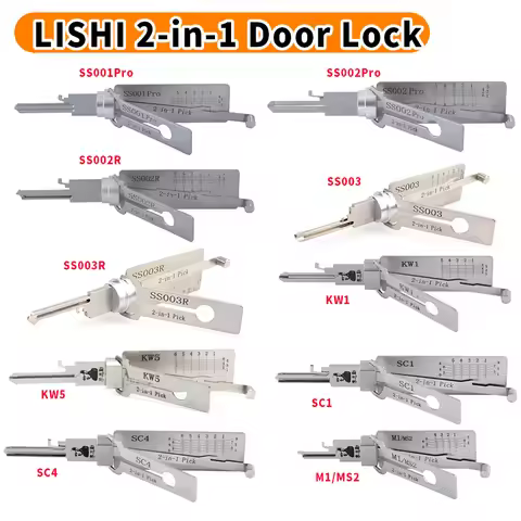r Lishi 2 in1 SS001 SS002 SS002R R52 KW1 KW5 SC1 SC4 SC20 M1/MS2 AM5 R52L Locksmith Tools for Home D