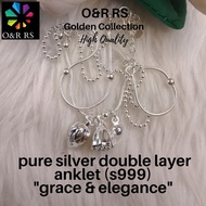 O&R RS pure silver double layer anklet (s999)