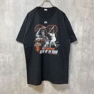 古著 Majestic MLB 2010 GIANTS 短袖印花 T 卹，黑色，棒球，尺寸 L