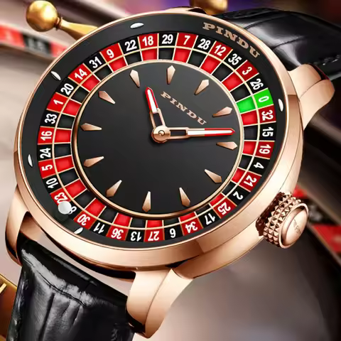 2024 New NH35 Automatic Mechanical Wristwatches Las Vegas Roulette PINDU Watch Diamond Luminous Poin