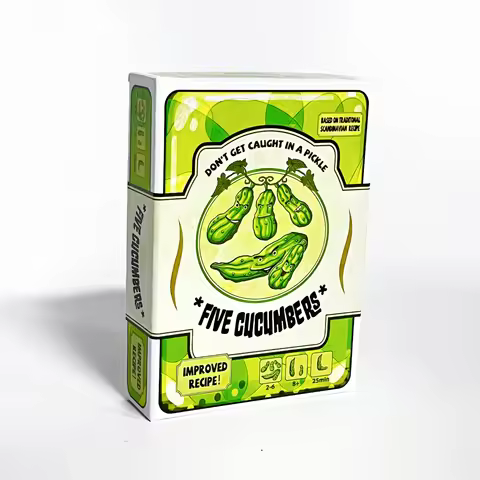 Five Cucumbers Card Game, Trick-Taking Party Game, 2-6 Players, 25-Min Fast Play, Fun Family Gift.