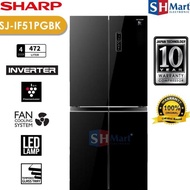 Kulkas 4 Pintu Sharp Sj-If51Pgbk Inverter Plasmacluster 472L (Medan)