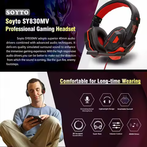 3 5MM Wired Gaming Headphones Bass Stereo Gamer Headset With Microphone For PC PS4 Xbox One Switch P