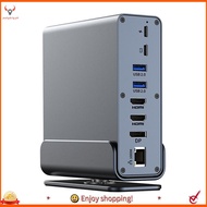 【pwlydc1g】15 in 1 USB-C Docking Station 4K HD Vertical Hub with Triple Monitor ,RJ45 1000M,USB 3.0/2
