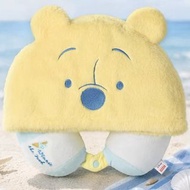小熊維尼 頸枕 u型枕 連帽 飛機 旅行用品 便攜 公仔 卡通 winnie the pooh 公仔 實用 日用品 送禮 生日禮物 聖誕禮物 護頸