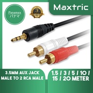 Panamax 1.5 ¬ 20 METER 3.5MM AUX Male to 2 RCA Male Cable For Speaker TV Amplifiers = TAV-2376G