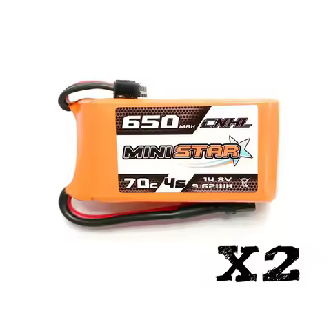 2 Packs CNHL MiniStar 650mAh 14.8V 4S 70C Lipo Battery with XT30U