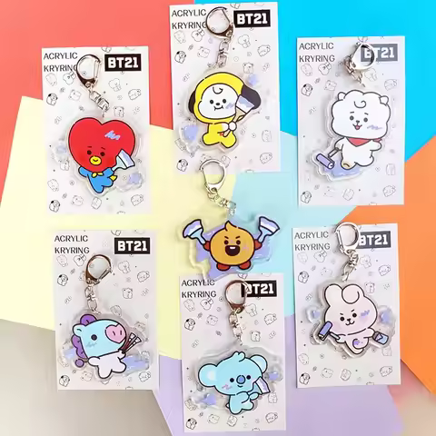 Hot Selling Cute Cartoon Keychain Bt21 Peripheral Celebrity Fashion Anime Creative Shoulder Bag Clot