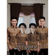 KEMEJA Couple Batik Father And Son // Batik Shirt For Adult Men And Boys Sido Luhur Motif Brown Color Motif