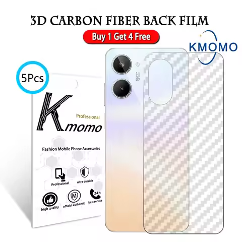 5Pcs Carbon Fiber Film Realme 13 4G 12 + 5G 11 10 Pro 9 Plus 9i 8 8i 7 7i Back Screen Protector