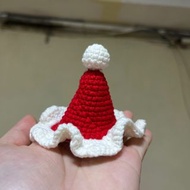 手工編織 聖誕帽髮夾