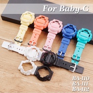 Matte Silicone Bezel+strap for Casio for BABY-G BA-110 /112 /111 /120 Frosted Silicone Suit Smooth Silicone Case+watchband