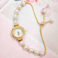Jam Tangan Wanita Gelang Mutiara Fashion Model Serut Terbaru