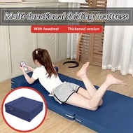 【SG STOCK】 Foldable mattress 4-fold mattress/built-in headrest memory foam pad/yoga mat, lazy person
