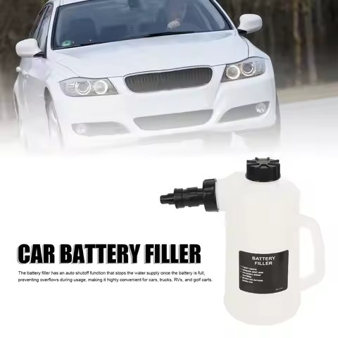 2 Liter Battery Filler Car Battery Liquid Filling Jug Bottle Drip Free Auto Shutoff Valve for Cars T