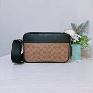 TK2181	Coach Graham Crossbody Signature Canvas X Leather Khaki Shoulder Bag