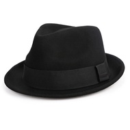 Mũ Bánh Heo Cổ Điển Mũ Phớt Fedora Bằng Len Rộng Vành Màu Đen Cho Nam Mũ Lưỡi Trai Panama Trilby Pan