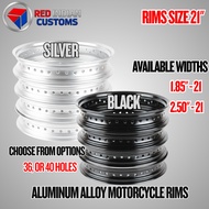 RED INDIAN RIM 21" 36 HOLES 1.85 (INCH) PREMIUM QUALITY T6 ALUMINUM RIMS FOR CUSTOM BOBBERS