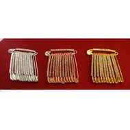 SAREE PIN WITH STONE / BROOCH PIN WITH STONE- 3 COLOURS