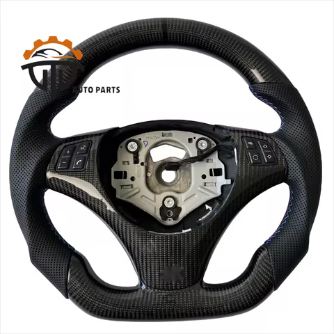 For Bmw E90 E92 E8x Glassy Carbon Fiber Steering Wheel Perforated Leather