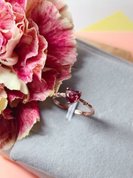 S925純銀石榴石白鋯石戒指