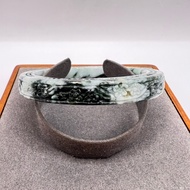 Jade Bracelet Emperor Shape Carved With Flowers And Wealth Vines Size 56.7 Mm E535