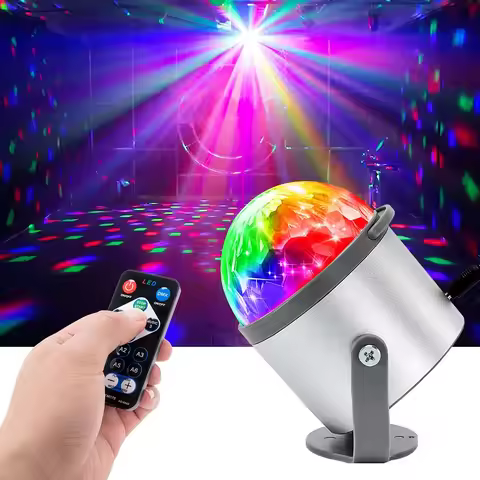 Stage Lights Disco Ball Lights 7 Colors Metallic Water Wave Lights Sound Activated DJ Lights Wedding