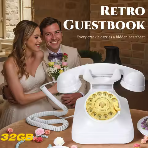 Retro Audio Message Book for Weddings Voice Message Recorder Birthday Party Souvenir Guest Book Reco