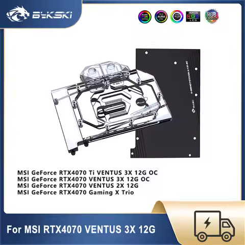 Bykski GPU Block For MSI GeForce RTX 4070Ti Ventus 3X 12G OC Video Card Water Cooling System Copper 