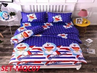 Cadar 5 IN 1 Cartoon Queen Fitted Bedsheet 100% Cotton/Gift/Cadar Queen With Comforte/Cadar Queen Ca