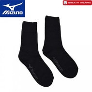 MIZUNO Breath Thermo 保暖襪 中筒 常規長度 黑色 22-24厘米
