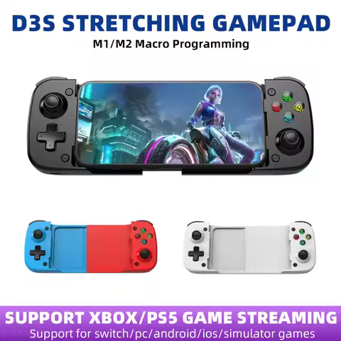 D3S Telescopic BT Gamepad Mobile Gaming Controller For Android/iOS/PC/Switch Hall Trigger Joystick w