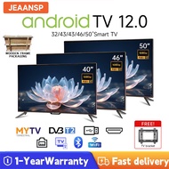 JEAANSP Smart TV 32 40 43 46 inch Android 14.0 TV LED 50 55 Smart TV Google Play DVB-T2 Netflix Yout