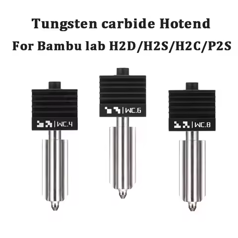 Original Hotend For Bambu Lab H2C P2S X2D Hot end H2S H2D Hotend Tungsten carbide 0.4/0.6/0.8mm Nozz