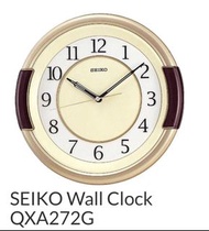 ⚜️全新 行貨 有門市⚜️ 精工 精工鐘 掛鐘 掛牆鐘 SEIKO Analog Gold Brown Color Gold White Dial Wall Clock QXA272G