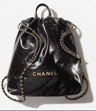 全新 Chanel 22 黑金背包 black ghw backpack