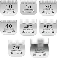 TRAH 10#/15#/30#/40#/3FC/4FC/5FC/7FC Blade Dog Grooming Clipper Replacement Ceramic Blades Compatibl