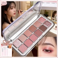 4/2pcs Famoty Eye Pollution 12 Cells, Pink Orange Tone Eyeshadow Makeup Items Domestic Eye Makeup Me