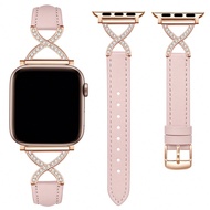 นาฬิกา Apple Watch Bands สายหนังสำหรับสตรี ขนาด 38มม. 40มม. 41มม. 42มม. 44มม. 45มม. 46มม. 49มม. - แบ