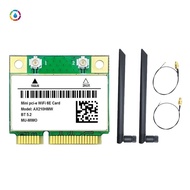 AX210HMW WiFi Card+2XAntenna WiFi 6E Mini PCI-E AX210 802.11Ax/Ac 2.4G/5G/6Ghz BT5.2 Wireless Adapter for Laptop