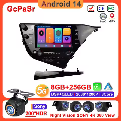 Android 14 Auto For Toyota Camry 8 XV 70 2017-2021 NO 2DIN Screen Car Radio Multimedia Player Naviga
