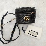 🎀👜曼蒂二手精品👜🎀 GUCCI GG Marmont Mini 迷你 圓型 後背包 黑色